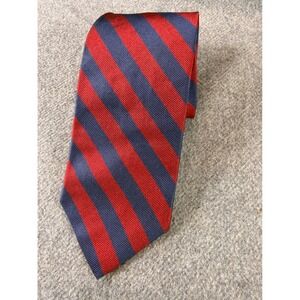 Brooks Brothers Necktie Mens Navy Red Striped 346 Pure Silk Made in USA